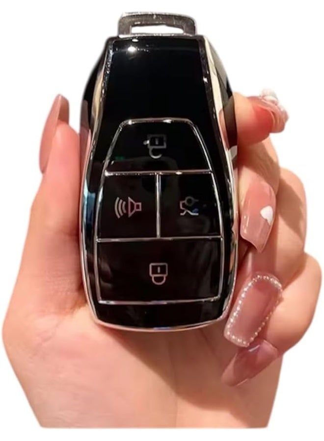 UShop Car Key Cover ✔, 4 Buttons Smart Remote Control, Car Accessories Protector for BAIC X55 X7 U5 Plus BJ40 2022 2023 2024 - Image 2