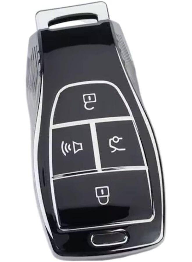 UShop Car Key Cover ✔, 4 Buttons Smart Remote Control, Car Accessories Protector for BAIC X55 X7 U5 Plus BJ40 2022 2023 2024 - Image 1