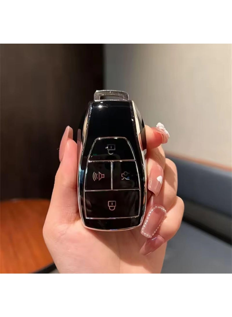 UShop Car Key Cover ✔, 4 Buttons Smart Remote Control, Car Accessories Protector for BAIC X55 X7 U5 Plus BJ40 2022 2023 2024 - Image 3