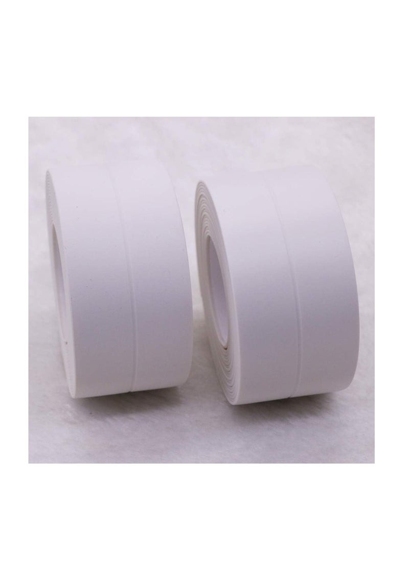 Generic 2 Packs Tape Caulk Strip Waterproof Flexible Self Adhesive Sealing for Kitchen Bathroom Tub Shower Floor Wall Edge Protector (1.5" x 10.5' White)  - Image 5