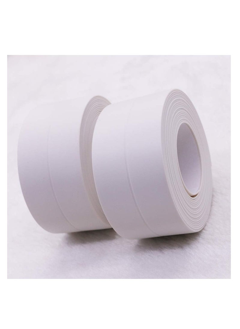 Generic 2 Packs Tape Caulk Strip Waterproof Flexible Self Adhesive Sealing for Kitchen Bathroom Tub Shower Floor Wall Edge Protector (1.5" x 10.5' White)  - Image 4