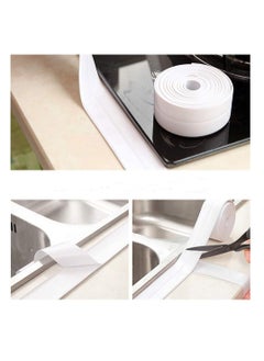 Generic 2 Packs Tape Caulk Strip Waterproof Flexible Self Adhesive Sealing for Kitchen Bathroom Tub Shower Floor Wall Edge Protector (1.5" x 10.5' White)  - Image 3
