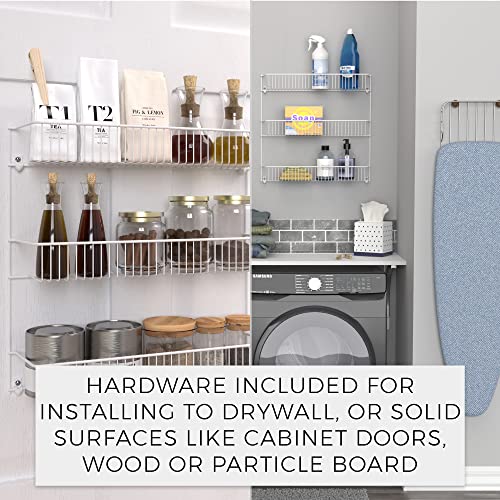 ClosetMaid 3-Tier Hanging Wall Mounted Metal Rack for Spices, Shelf Storage, Pantry Organization, Laundry, Kitchen, Bathroom, White, 8022 , 18-Inch Wide - Image 5