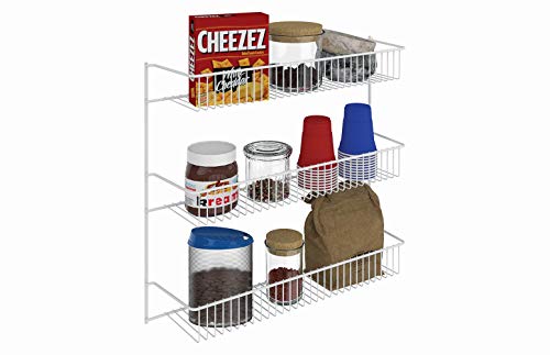 ClosetMaid 3-Tier Hanging Wall Mounted Metal Rack for Spices, Shelf Storage, Pantry Organization, Laundry, Kitchen, Bathroom, White, 8022 , 18-Inch Wide - Image 2