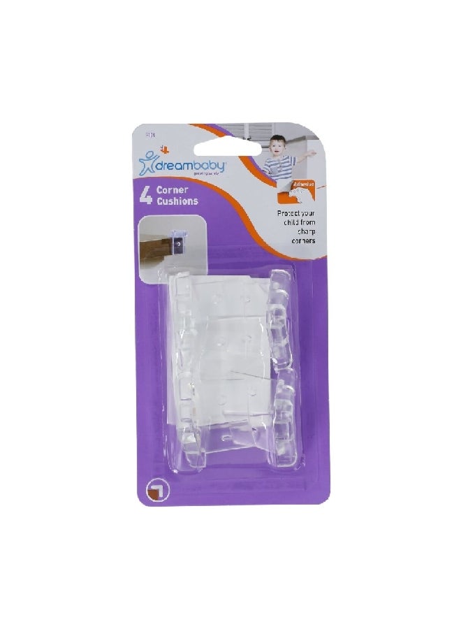 dreambaby 4-Piece Child Safety High-Grade Vinyl Corner Cushion Clear 3.8 x 9.8 x 19.4 cm F104 - Image 1