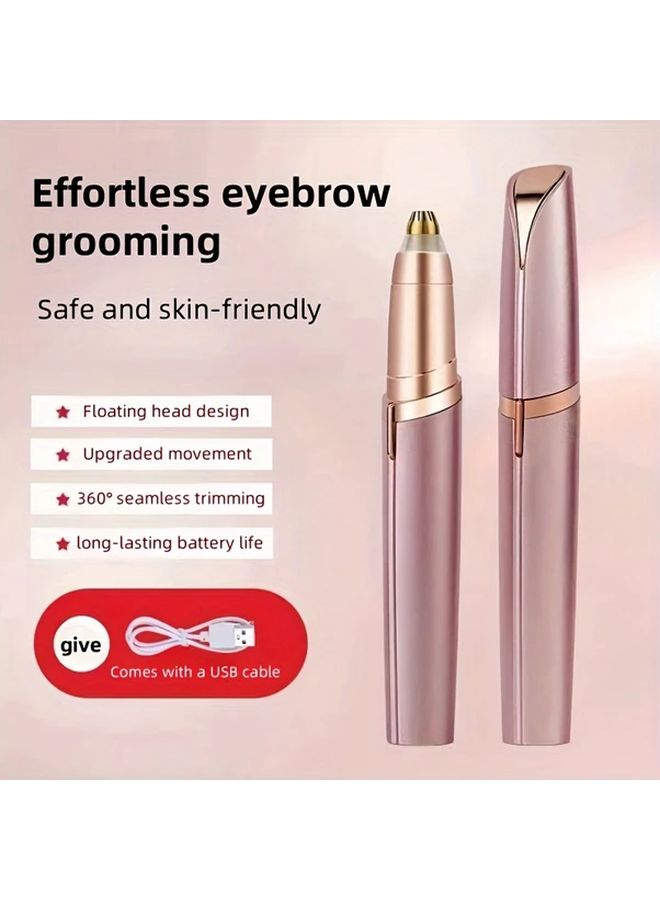Golden Electric Eyebrow Hair Remover Trimmer For Face Nose Lip Neck Hand Underarm Bikini - Image 5