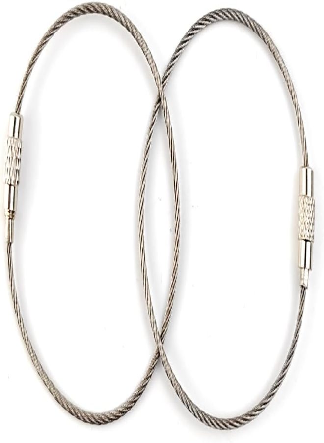 50 Pack Stainless Steel Wire Keychains, 1.5mm Heavy Duty Cable Key Rings, Twist Lock Nut Design, 15cm Length for Luggage Tags & Outdoor Use - Image 4