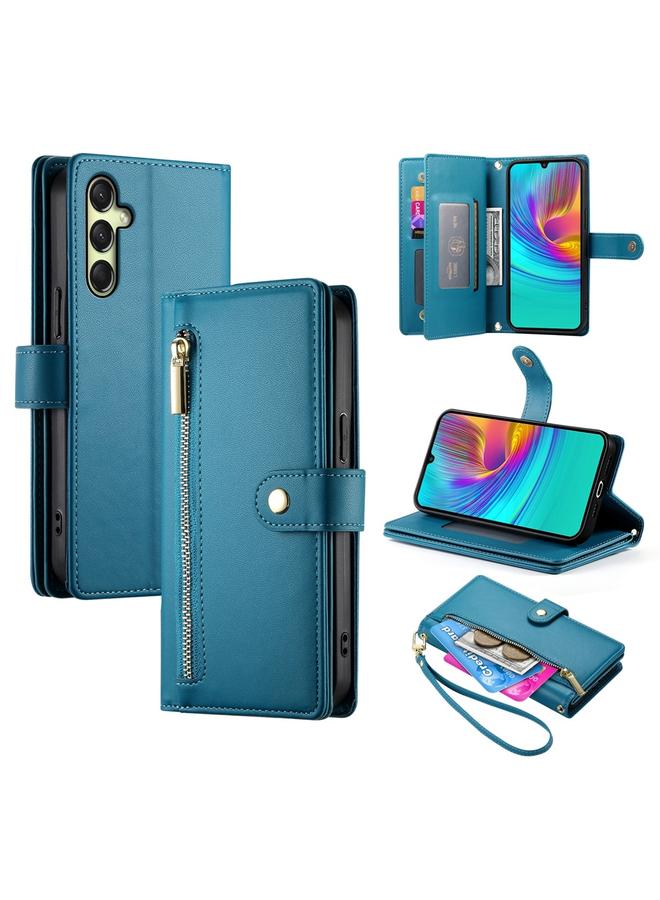 S-TOP Case For Samsung Galaxy A16 Nine Card-slot Zipper Wallet Bag Leather Phone Case - Image 1