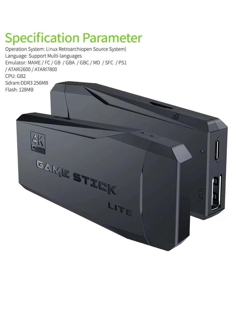 64G Retro Game Console, HD Classic Game Console, 10000+ Built-in Games, 9 Emulators Console, HDMI Output TV Video Games, High Definition Game Console with Dual 2.4G Wireless Controllers