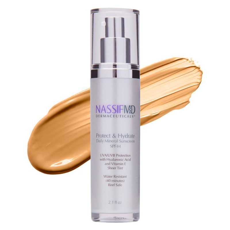NassifMD Protect and Hydrate SPF44 | Universal Tinted Moisturizer SPF | BB Cream Tinted Moisturizer with SPF | Whipped Sunscreen with Hyaluronic Acid - Image 1