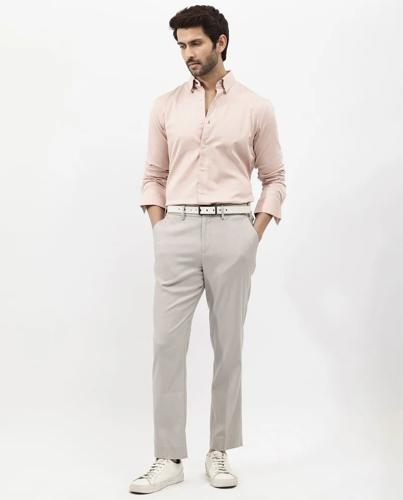 Rare Rabbit Men's Satin Stretch Shirt