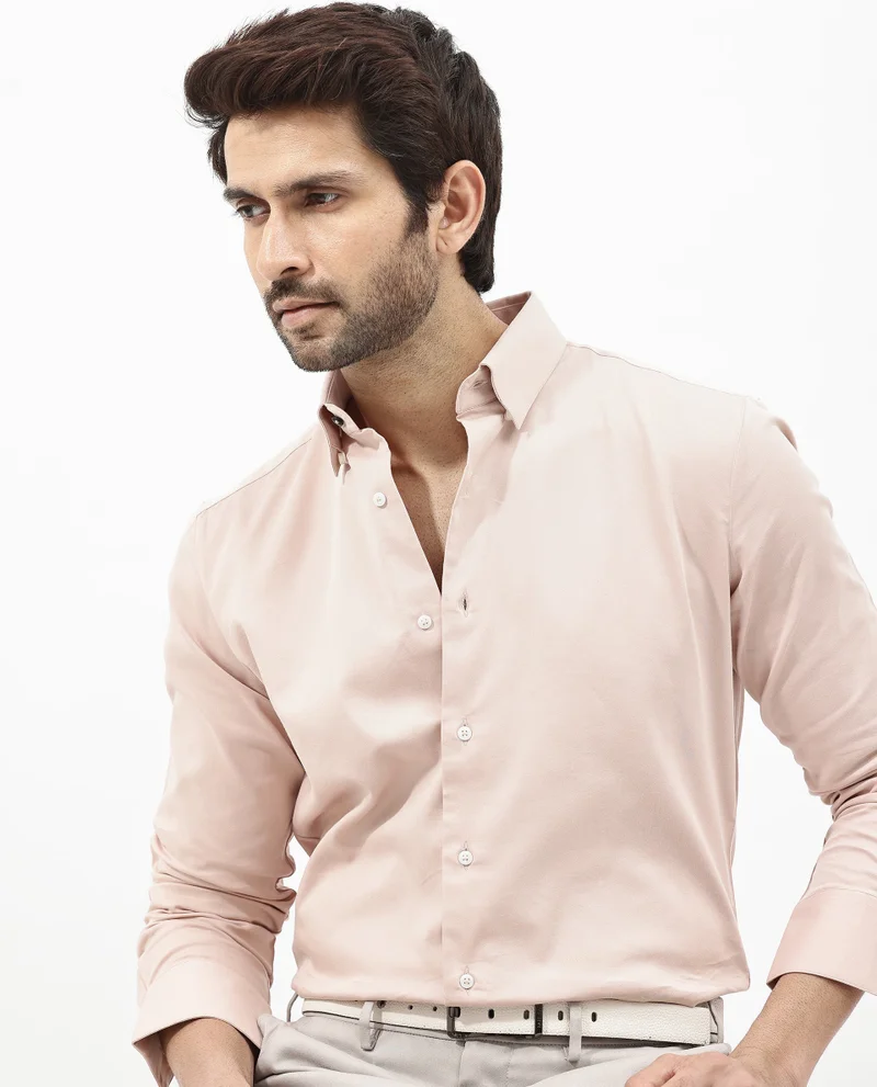 Rare Rabbit Men's Satin Stretch Shirt