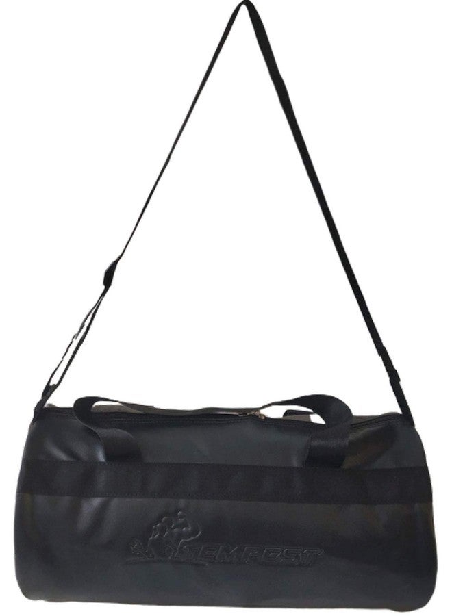 TEMPEST Leatherite Gym Bag Duffel Bag Emboss Logo (Black) - Image 2