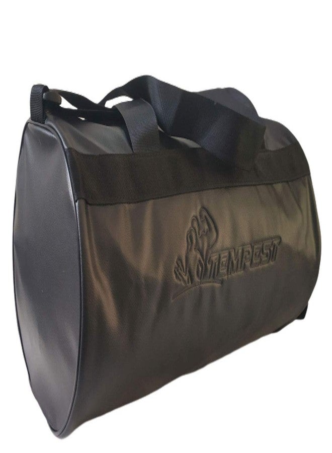 TEMPEST Leatherite Gym Bag Duffel Bag Emboss Logo (Black) - Image 3