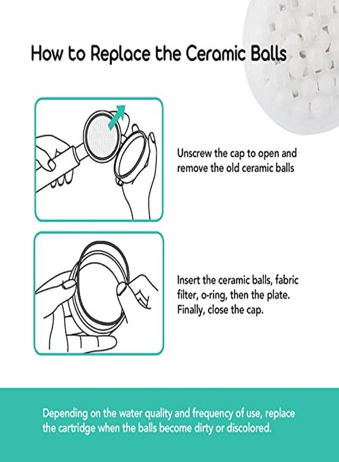 Barumi Fabric & Ceramic Ball Filters Set for Barumi Livo Kids Handheld Showerhead | Dual Filtration Removes Rust and Fine Particles from Tap Water, Easy Installation - Image 3
