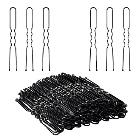 Rinpoche Stylish Waved UShaped Juda Hairpins Bun Bobby Pins Hair Clips Hair Styling Accessories Clips for Womens and Girls Black Pack Of 384 pcs - Image 1