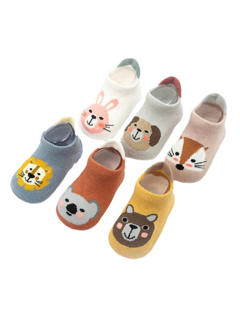 Children's Floor Socks Baby Non-Slip Socks 6 Pairs - Image 1