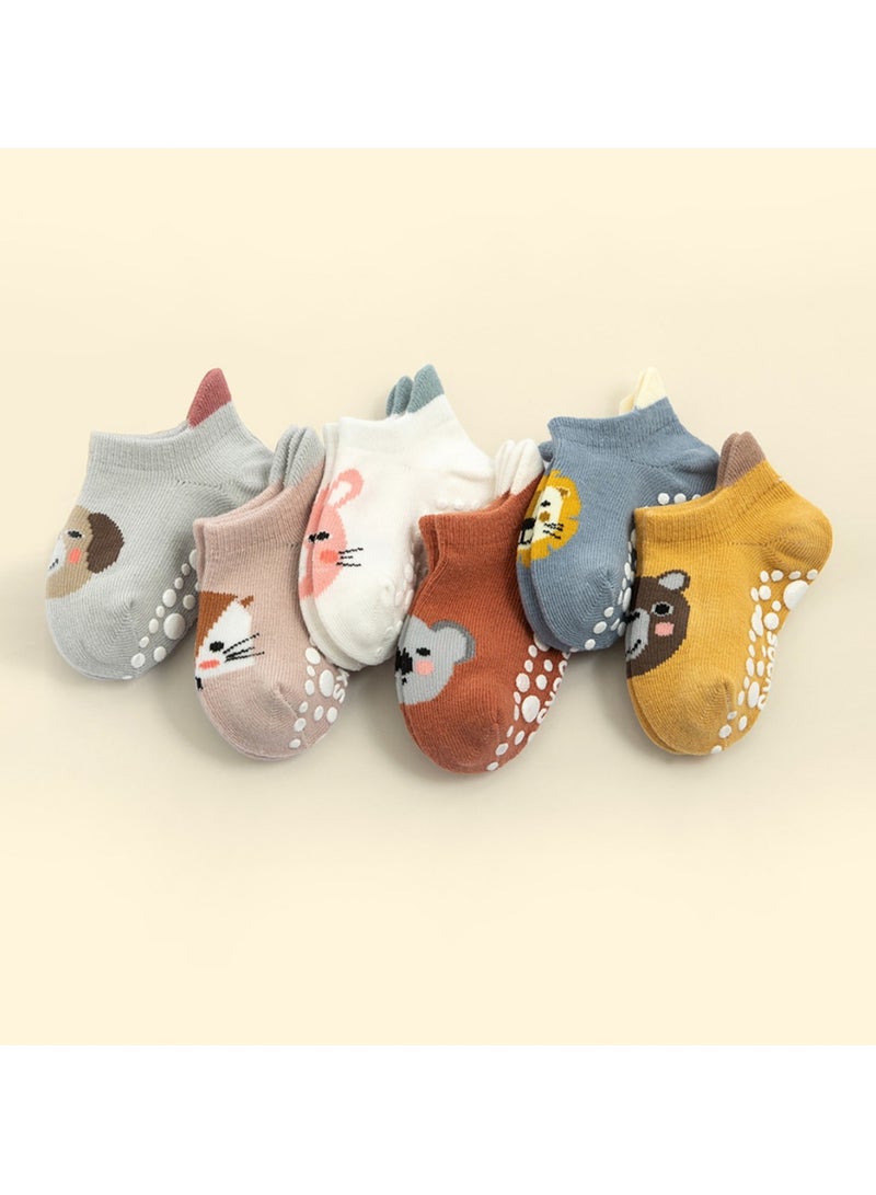 Children's Floor Socks Baby Non-Slip Socks 6 Pairs - Image 2
