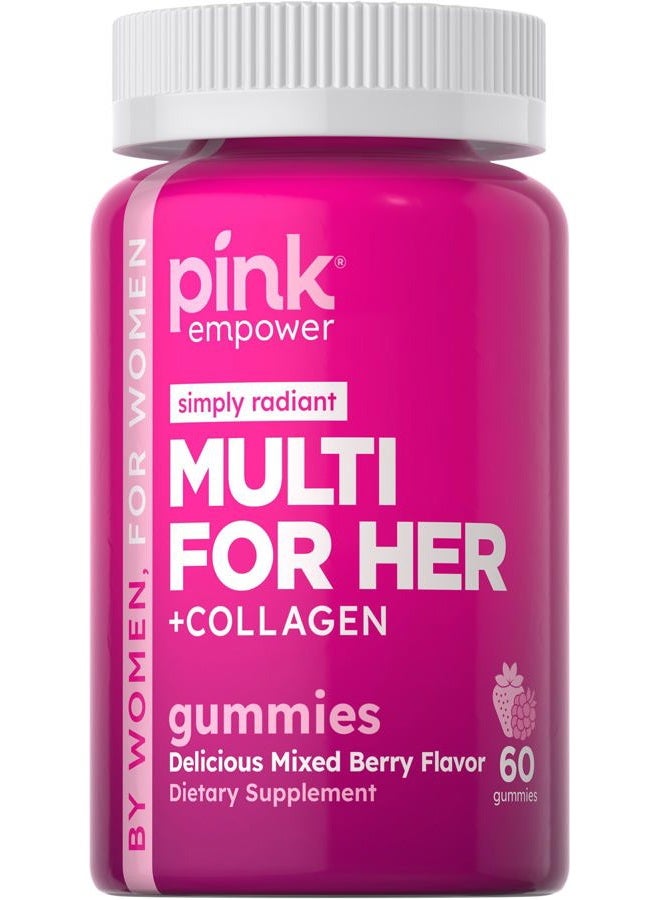 PINK Multivitamin Gummies for Women | Non-GMO & Gluten Free | Plus Collagen & Biotin | Mixed Berry Flavor - Image 1