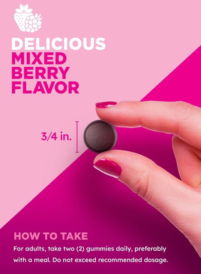 PINK Multivitamin Gummies for Women | Non-GMO & Gluten Free | Plus Collagen & Biotin | Mixed Berry Flavor - Image 3