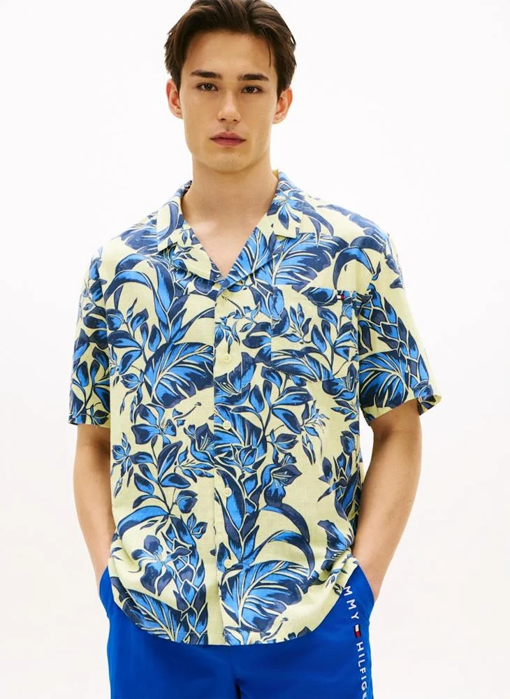 تومي هيلفيغر قميص بولينج بطبعة أساسية