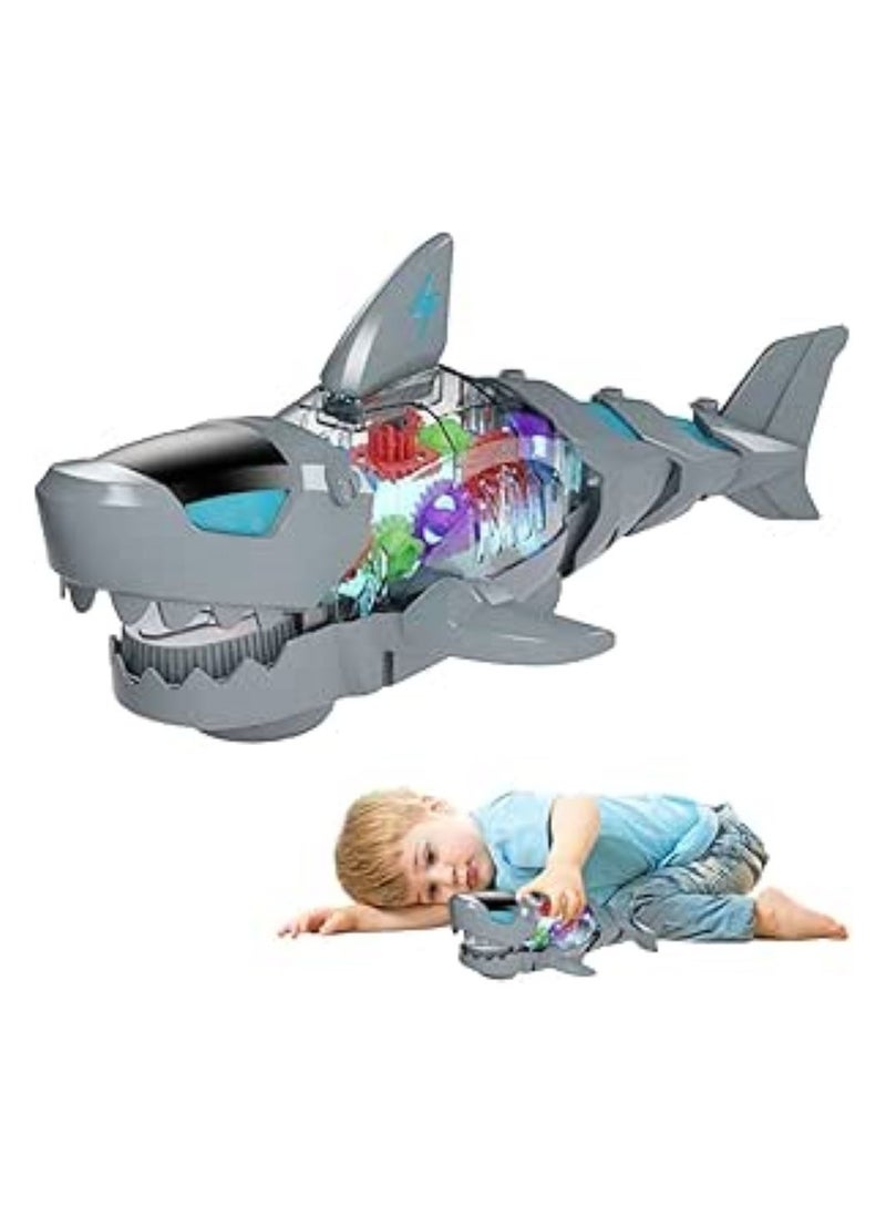 TOY GARDEN Electric Shark Toy – Moving Mouth, Colorful Lights, and Sound of Waves | Sea Animal Gear Toy for Toddlers with Clear Gearing Effect  - Image 1
