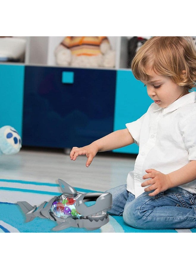 TOY GARDEN Electric Shark Toy – Moving Mouth, Colorful Lights, and Sound of Waves | Sea Animal Gear Toy for Toddlers with Clear Gearing Effect  - Image 3