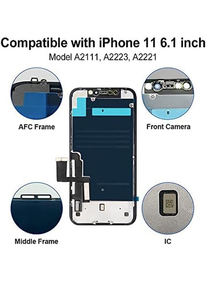 erorex - For Iphone 11 Lcd Screen Replacement 6.1 Inch Frame Assembly Lcd Display And 3D Touch Screen Digitizer With Repair Tools Kit For A2111 A2223 A2221 With Waterproof Adhesive Tempered Glass - Image 1