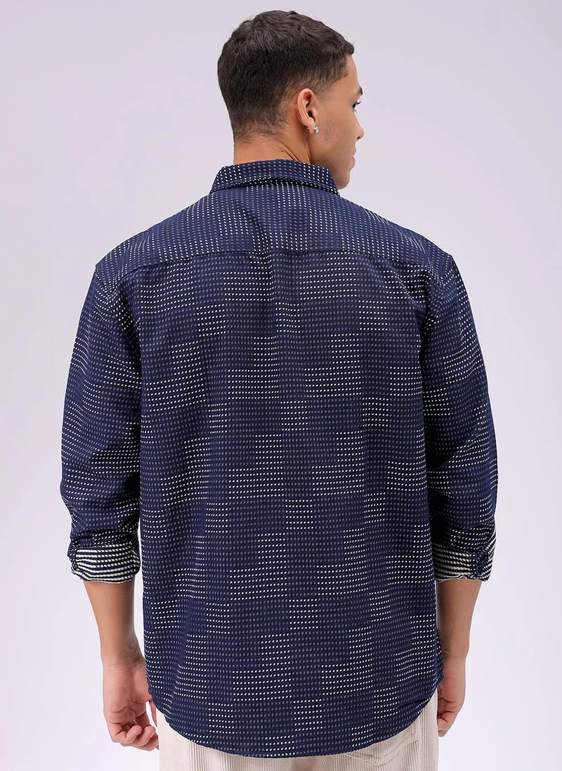 ذا انديان كراج كو Men Relaxed Fit Solid Full Sleeves Cutaway Collar Resort Wear Shirt
