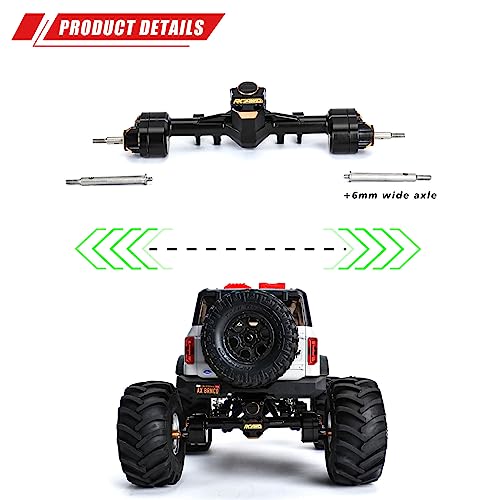 RCAWD Fourth Version Brass SCX24 Portal Axles Wide Axle Highly Rigid Driveshaft Thickened Screws for Axial 124 SCX24 Series Front Rear Portal Axle Upgrades Parts Black - Image 5