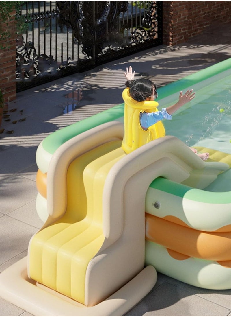 Jorunb Inflatable Swimming Pool with Slide and Canopy, Inflatable Swimming Pool for Kids and Adults, for Backyard Outdoor Indoor Lounge Garden（Swimming pool+Slide+Sun Shade+Water gun）  - Image 4