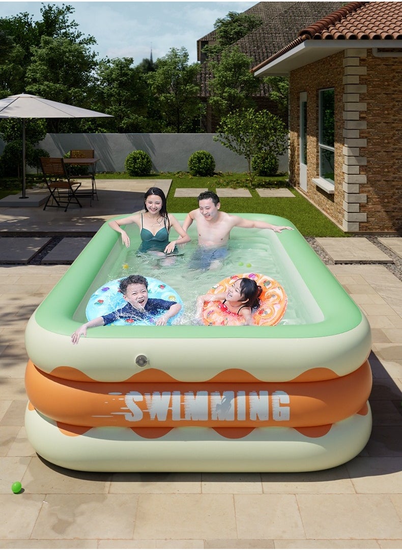 Jorunb Inflatable Swimming Pool with Slide and Canopy, Inflatable Swimming Pool for Kids and Adults, for Backyard Outdoor Indoor Lounge Garden（Swimming pool+Slide+Sun Shade+Water gun）  - Image 3