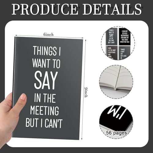 Fullhawl 4 Sets Funny Gifts Sarcastic Sayings Notebooks Funny Pens Notebooks for Coworker Snarky Ballpoint Journal with Insulting Negative Quotes Work Gift for Women Employee OfficeWhite - Image 3