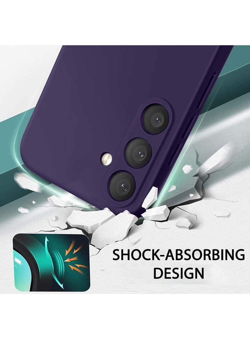 Wtech Samsung Galaxy S25 Plus / S25+ 2025 Premium Soft Liquid Silicone Case Cover - Eggplant Purple - Image 4