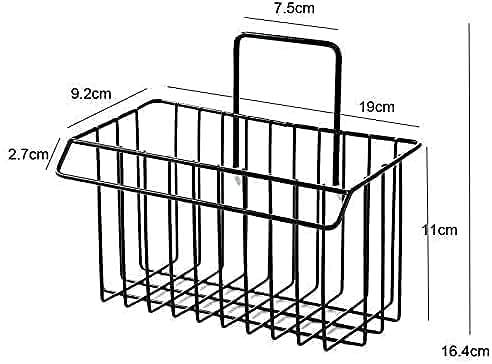 FAYBY Kitchen Sponge Holder Sink Basket Caddy Brush Dishwashing Liquid Drainer Rack | Bathroom Shower Caddy Basket Shelf (Black/White) - Image 4