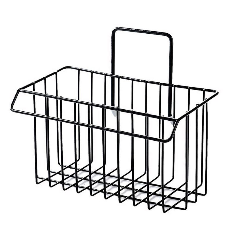 FAYBY Kitchen Sponge Holder Sink Basket Caddy Brush Dishwashing Liquid Drainer Rack | Bathroom Shower Caddy Basket Shelf (Black/White) - Image 1