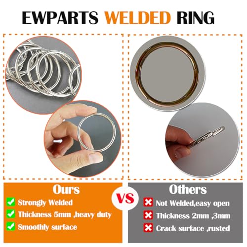 Ewparts Metal Rings 2 inch Macrame Metal Rings for Crafts for Macrame Plant Hangers Dog Collars 10 Pack 5mm Thick Welded Heavy Duty O Ring 2 in Buckle 50mm O Rings for Jewellry Making,Sewing - Image 5