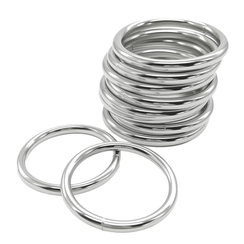 Ewparts Metal Rings 2 inch Macrame Metal Rings for Crafts for Macrame Plant Hangers Dog Collars 10 Pack 5mm Thick Welded Heavy Duty O Ring 2 in Buckle 50mm O Rings for Jewellry Making,Sewing - Image 1