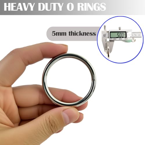 Ewparts Metal Rings 2 inch Macrame Metal Rings for Crafts for Macrame Plant Hangers Dog Collars 10 Pack 5mm Thick Welded Heavy Duty O Ring 2 in Buckle 50mm O Rings for Jewellry Making,Sewing - Image 4