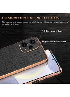 erorex Case For Redmi Note 12 Turbo Electroplated Frame Crocodile Texture Full Coverage Phone Case  - Image 5