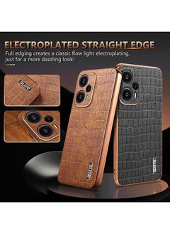 erorex Case For Redmi Note 12 Turbo Electroplated Frame Crocodile Texture Full Coverage Phone Case  - Image 3