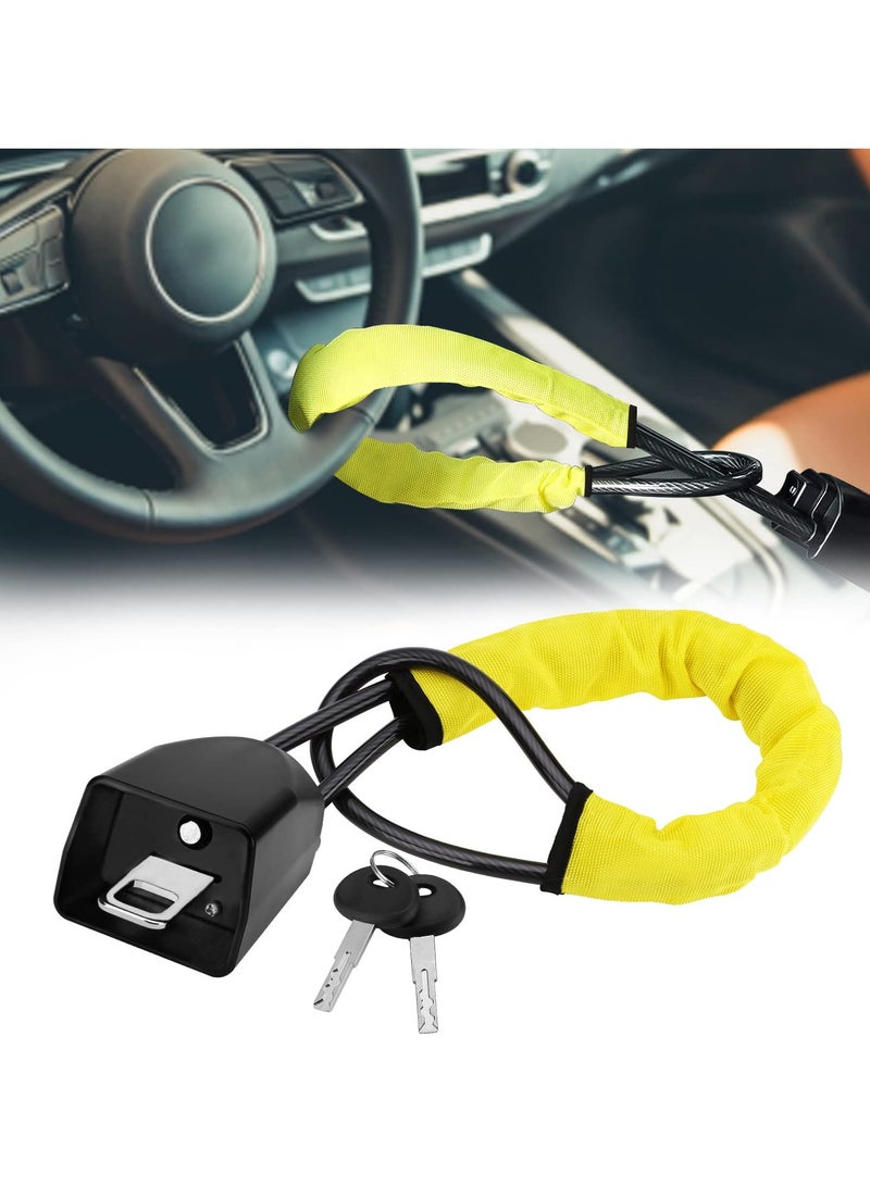 Excefore Car Steering Wheel Lock Seat Belt Lock Security Anti-Theft with 2 Keys Universal Fit Most Cars Vehicle SUV Golf Cart Truck - Image 1