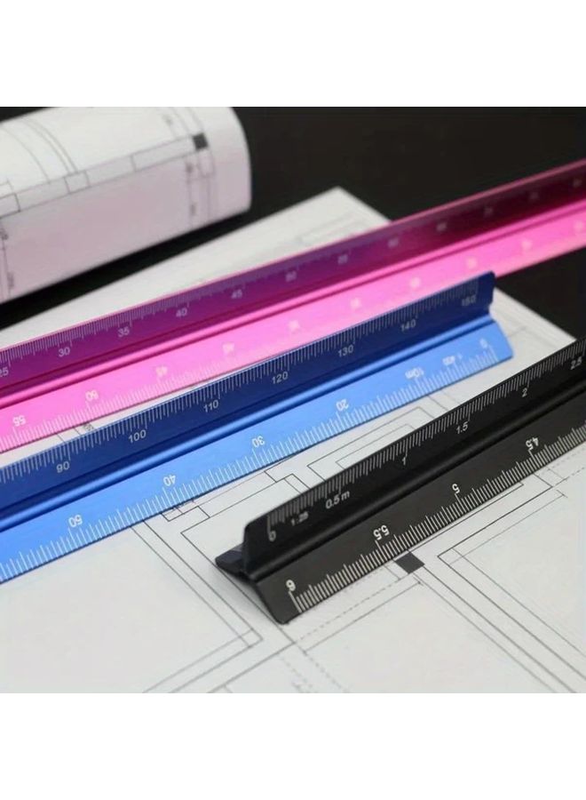 Black Scale Ruler 5 91inch 1 20 To 1 125 Drafting Tool For Office School Supplies - Image 2