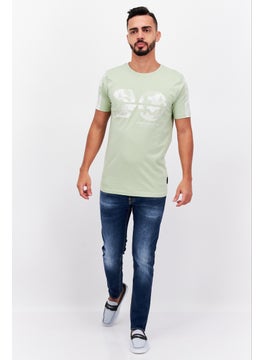 Men Round Neck Short Sleeve Brand Logo T Shirt, Sage - pzsku/Z2D08D357E99EA56C03B3Z/45/_/1726755503/f14824ec-d041-4fdd-8d3a-c4ca72626d8a