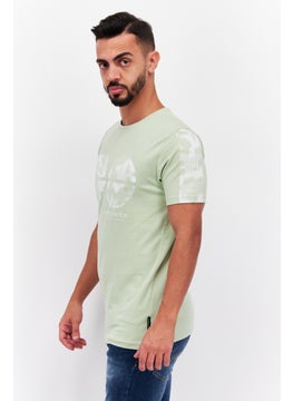 Men Round Neck Short Sleeve Brand Logo T Shirt, Sage - pzsku/Z2D08D357E99EA56C03B3Z/45/_/1734963428/2bcbe3ac-6384-491a-8bf1-a217beae0474