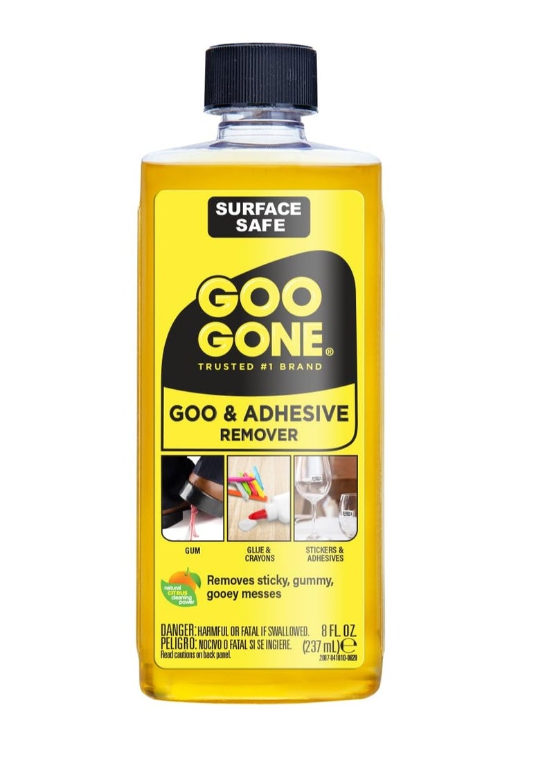 Goo Gone Goo Gone Adhesive Remover - 8 Ounce - Surface Safe Adhesive Remover Safely Removes Stickers Labels Decals Residue Tape Chewing Gum Grease Tar  - Image 1