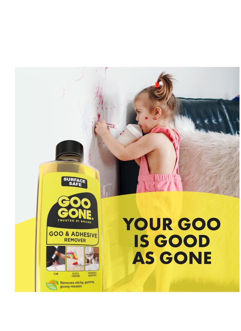 Goo Gone Goo Gone Adhesive Remover - 8 Ounce - Surface Safe Adhesive Remover Safely Removes Stickers Labels Decals Residue Tape Chewing Gum Grease Tar  - Image 3