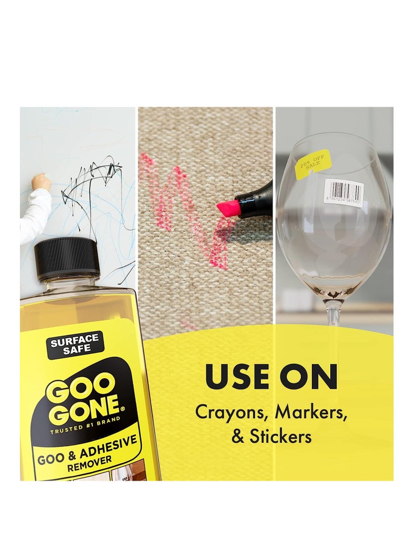 Goo Gone Goo Gone Adhesive Remover - 8 Ounce - Surface Safe Adhesive Remover Safely Removes Stickers Labels Decals Residue Tape Chewing Gum Grease Tar  - Image 2