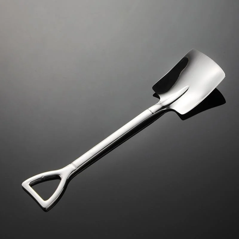 شافين Stainless Steel 6 Pieces Silver Shovel Model Dessert Fruit and Ice Cream Spoon CIN755B