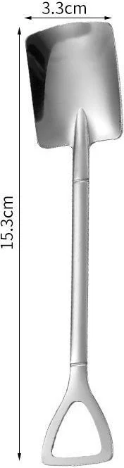 شافين Stainless Steel 6 Pieces Silver Shovel Model Dessert Fruit and Ice Cream Spoon CIN755B